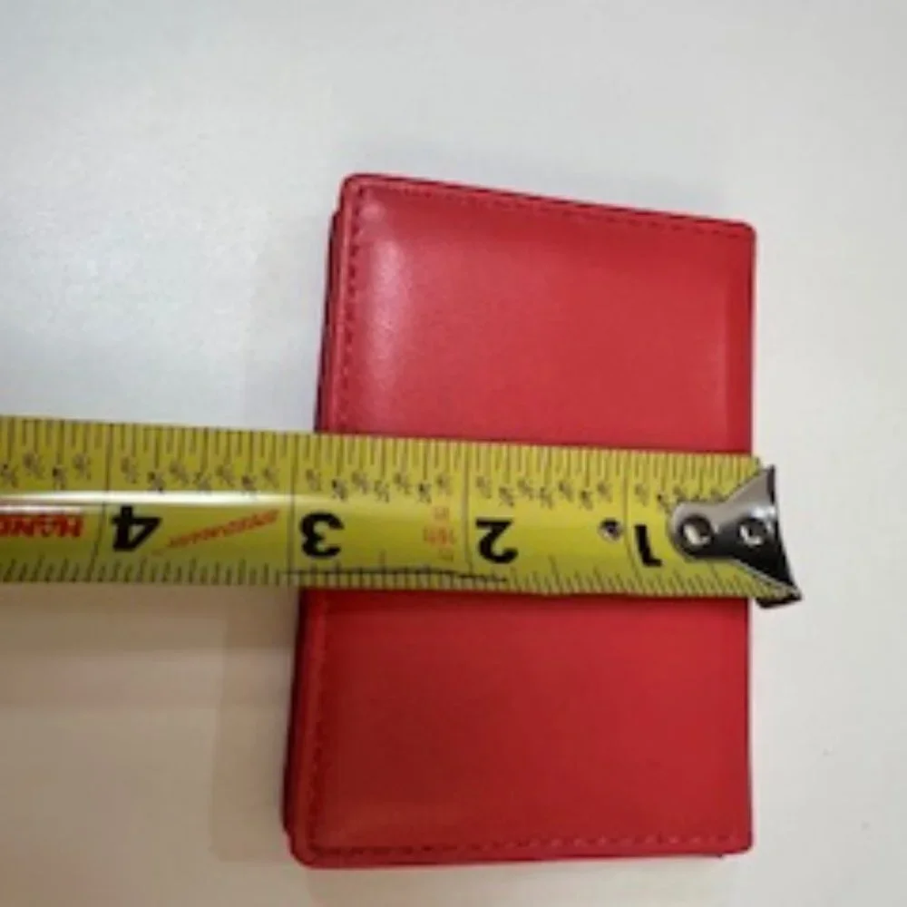 Winn International Leather Card Case Coral